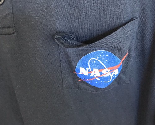 NASA Polo Shirt Men Crown Space Sz XL Blue Casual Short Sleeve Cotton Blend - Imagen 4 de 5