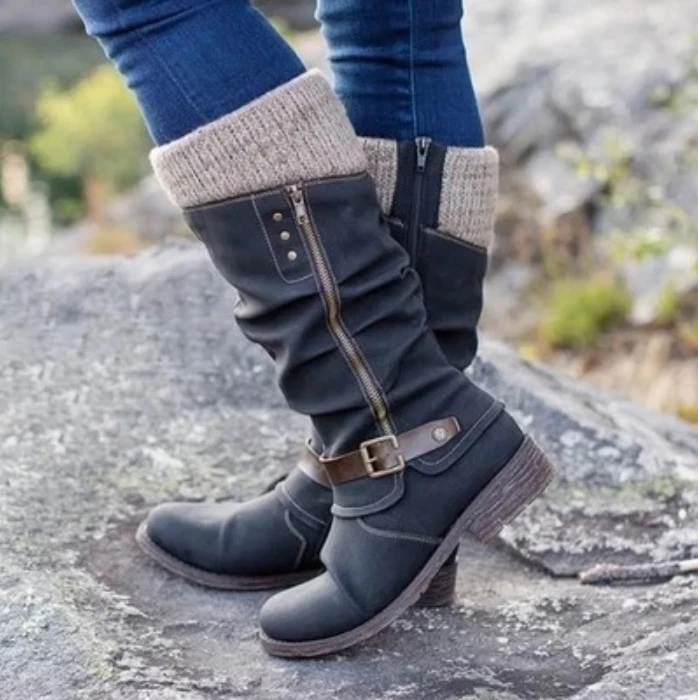 Ruched mid shop calf boots