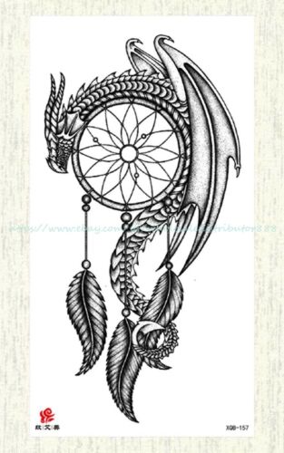 tribal tattoo fire dragon dreamcatcher Halloween black large tribal tattoo fire dragon dreamcatcher Halloween black large