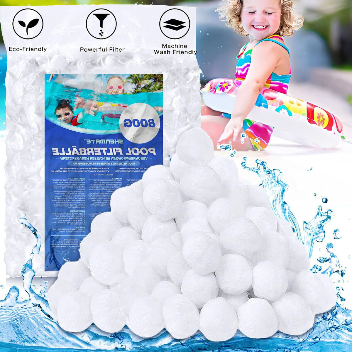 1.54lbs Pool Filter Balls For Sand Filter, Pool Jamaica