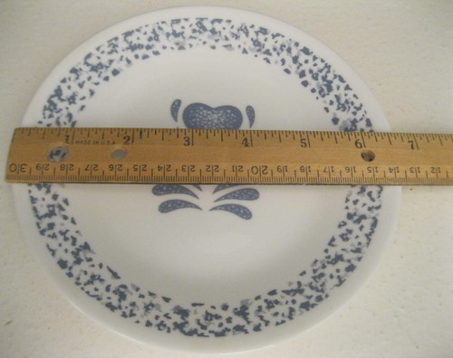 LOTE DE 2 PLATOS DE PAN Y MANTEQUILLA CORNING CORELLE CORAZONES AZULES 6-3/4" DIÁMETRO ~ EE. UU. - Imagen 5 de 6