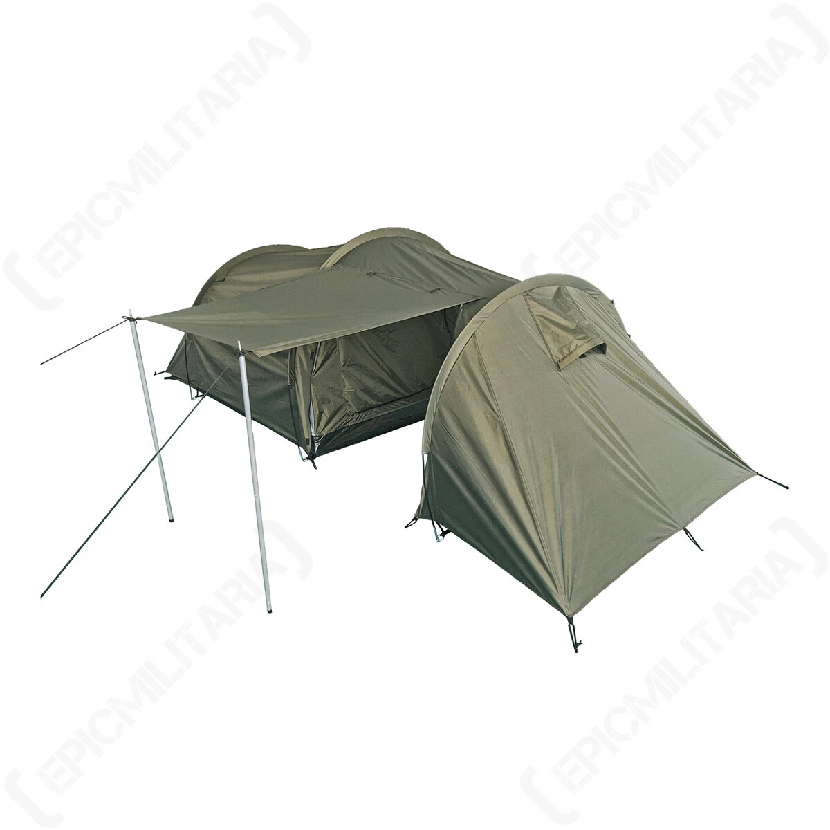 Two Person Tent with Storage Space Olive Green - Camping Hiking Outdoor Shelter