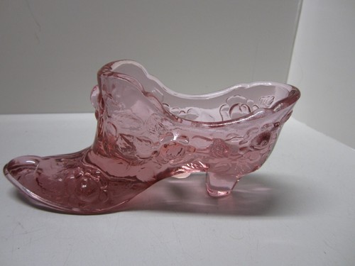 Fenton Art Glass Madras Slipper Shoe Embossed Flowers with Box 9295 PJ - Picture 12 of 17