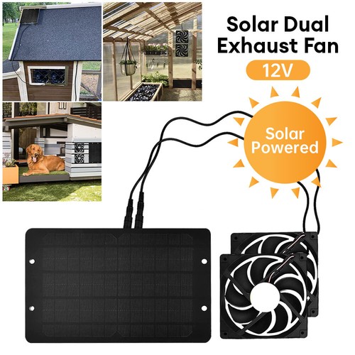 Solar Panel Powered Fan 10W Ventilator Roof Greenhouse Chicken Coop Exhaust Vent - Picture 3 of 13