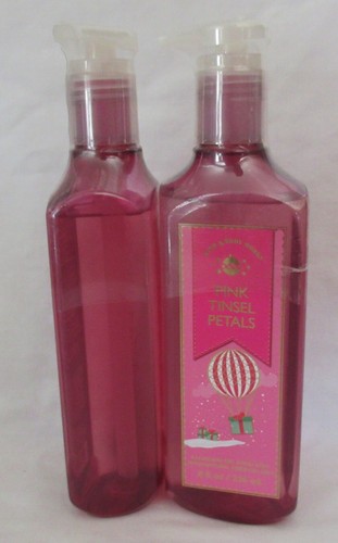 Bath & Body Works Cleansing Gel Hand Soap w/ ess oil Lot of 2 PINK TINSEL PETALS - Picture 2 of 4