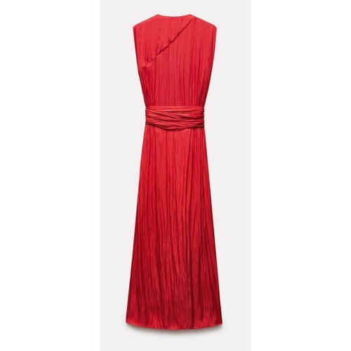 Zara Satin Effect Dress Red Size XS Midi Bloggers favorite! Flowy Relaxed XSmall - Picture 6 of 16