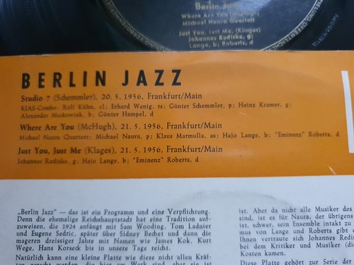 BERLIN JAZZ Rias-Combo / Michael Naura Quartett / Redicke *1956 BRUNSWICK EP* - Picture 3 of 3