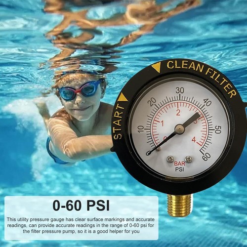 0-60 Psi Pool Filter Pressure Gauge W/1pc Tape 2 inches Dial 1/4 NPT Lower Mo... - Picture 6 of 7