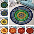 Retro Beautiful Mandala Pattern Round Floor Mat Bedroom Living Room Area Rugs