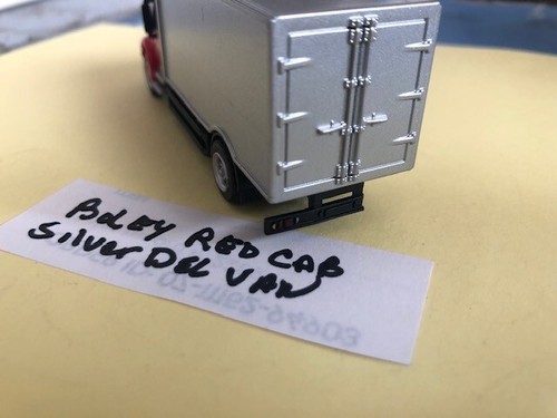 HO Scale Boley Red Cab with logo, Silver Delivery Truck - Picture 2 of 4