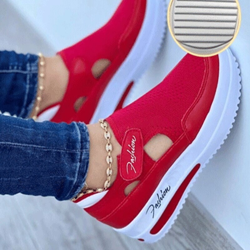 Sandalias Zapatillas De Deporte Para Mujer Tenis Zapatos De Agujeros Plataforma