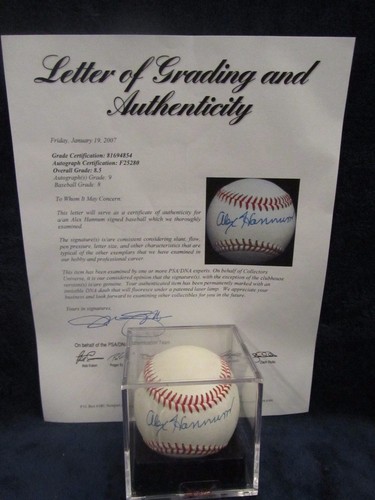 Béisbol autografiado Alex Hannum (entrenador de la NBA - D 2002) - clasificación PSA 8,5 - Imagen 1 de 10