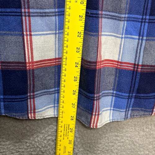 VTG Permanent Press by Donlin Plaid Shirt Mens S Blue Button Up Long Sleeve USA - Picture 5 of 6