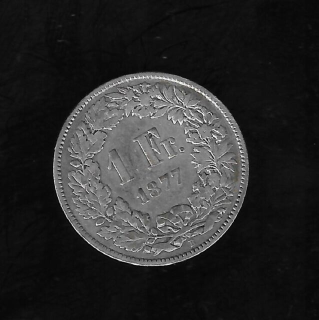 Schweiz 1 Franken Silber 1877 B "Stehende Helvetia" in fast sehr schön Schweiz 1 Franken Silber 1877 B "Stehende Helvetia" in fast sehr schön