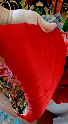 Japanese Wedding Silk Kimono, UCHIKAKE, Robe Tea Garden Mums Iris Metallic Fans - Picture 4 of 8