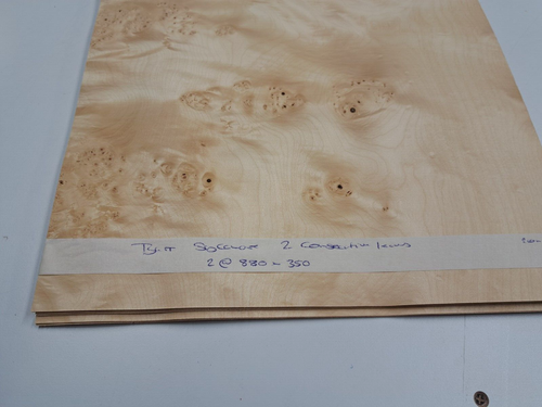 Burr Sycamore Veneer - 2 NATURAL WOOD Sheets - 880mm x 350mm - Picture 6 of 6