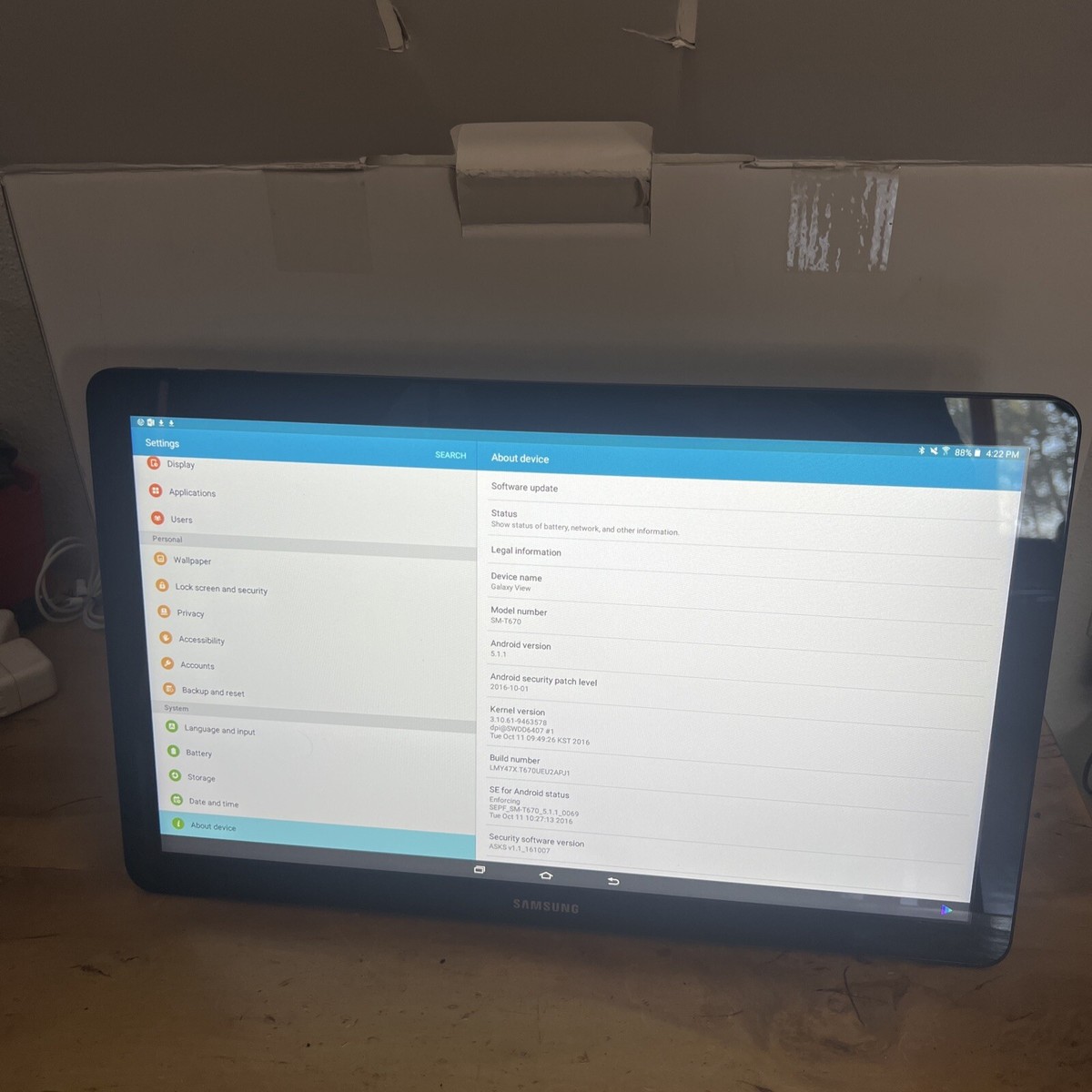 SAMSUNG GALAXY VIEW 18.4