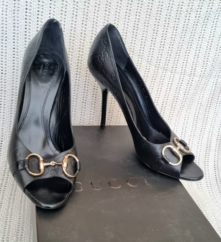Gucci Authentic Lady's Court Monogram Heels Shoes Sz Eur40 C UK 7 or 6.5 VGC - Picture 2 of 15