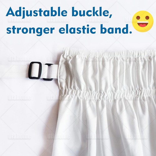 Adjustable Elastic Dust Ruffles Wrap Around Wrinkle Bed Ruffle Skirts 15" Drop - Picture 6 of 22