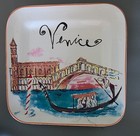 Rosanna Plate Venice Rialto Bridge Gondola Decorative Plate 11" Square Italian