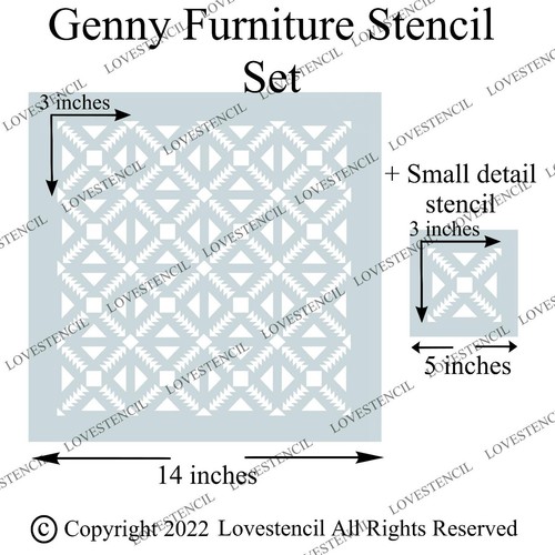 Furniture stencils Lovestencil Geometric Design + Small detail stencil - Picture 7 of 47