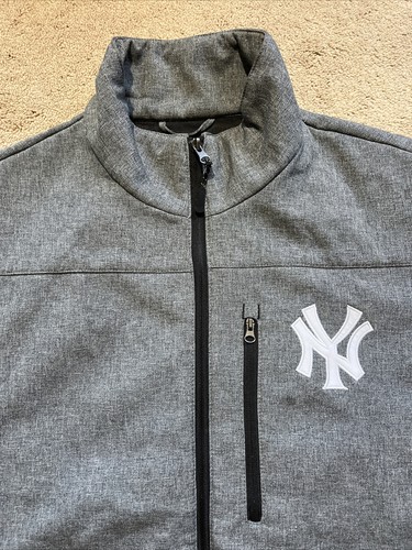 VGC NEW YORK YANKEES Softshell Bonded Fleece Jacket HEATHER GRAY MEDIUM MSP $115 - Picture 3 of 19