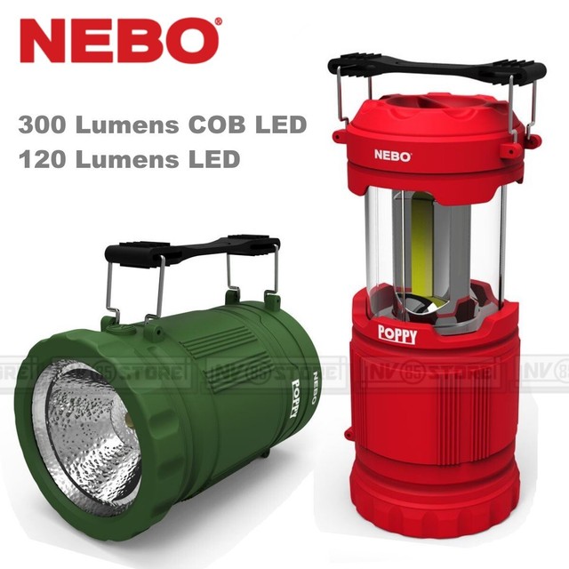 Torcia Lanterna NEBO Poppy Lantern 300 Lumen COB LED + 120 Lumens LED Torch 120m Torcia Lanterna NEBO Poppy Lantern 300 Lumen COB LED + 120 Lumens LED Torch 120m