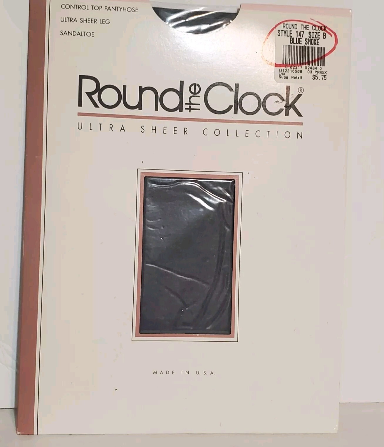 Round the Clock Pantyhouse Lot of 2 Control Top Ultra Sheer Leg Blue ...