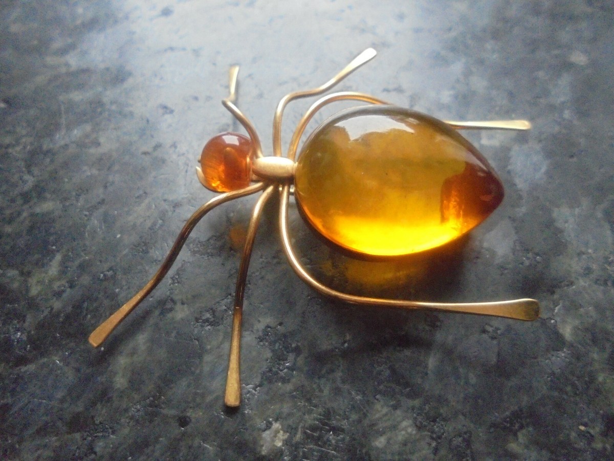 Amber spider best sale brooch