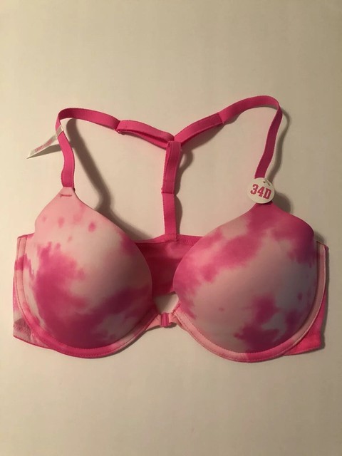 VICTORIA'S SECRET Pink Wear Everywhere Push-Up Front-Close Bra Blue Ti...