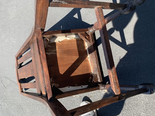 Vintage 50s wooden back chair used - Picture 2 of 8