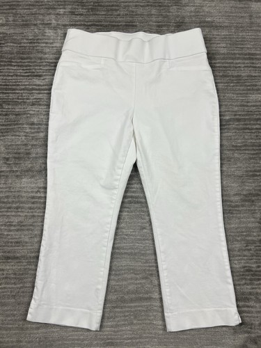 St Johns Bay Hose Damen 12 weiß Capri Pull-On Gummibund Baumwollmischung