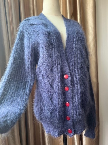 Mohair Mischung Pullover flauschige flauschige Strickjacke super weich Vintage Strick - Bild 3 von 6