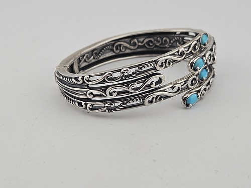 Carolyn Pollack Sterling Silber 925 Dornröschen Türkis Armreif Armband - Bild 3 von 10