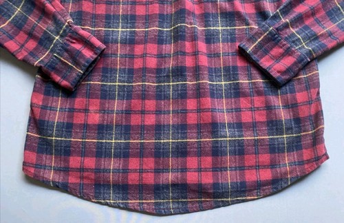 Jared Lang Herren Größe L rot schwarz kariert Flanell L/S Knopf Tasche Hemd EUC - Bild 20 von 21