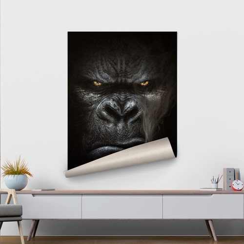 Smoking Gorilla Wall Art, Gorilla Poster, Canvas Wall Art, Smoking Monkey Wall - Picture 6 of 12