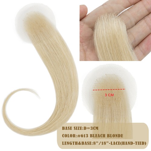 Thin PU Human Hair Topper Reaplcement Systems For Bald Spots TOP Hairpiece 5*5cm - Picture 25 of 35