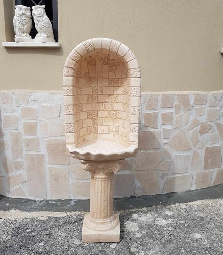 CUPOLA NICCHIA GROTTA CAPPELLA PER STATUE CON COLONNA BASE DA GIARDINO ESTERNO - Foto 10 di 21