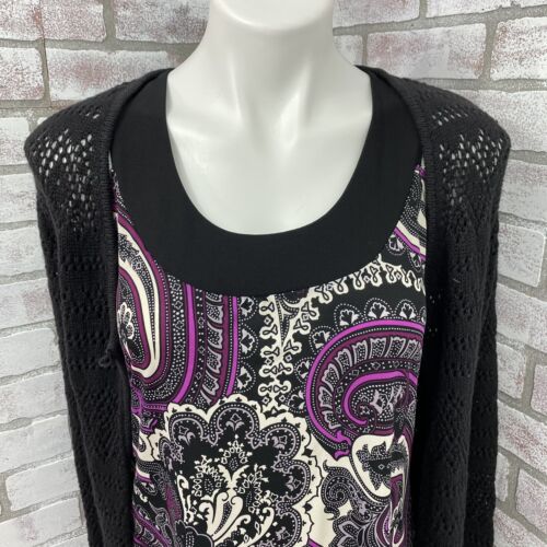 Style & Co Dress Sweater Womens Small Lot Paisley Sleeveless Work Church Office - Foto 7 di 13