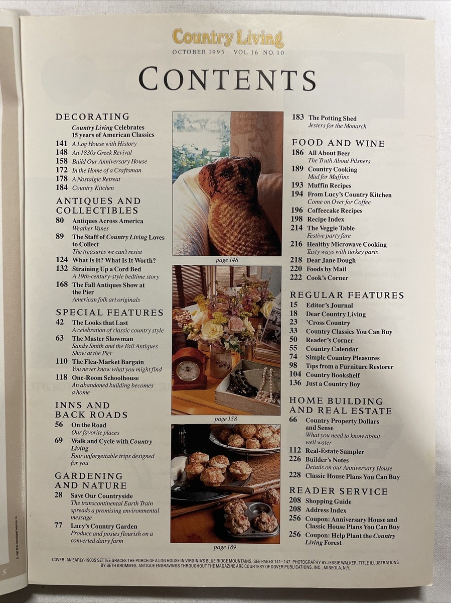 1993 October, Country Living Magazine, Food, (CP177) | eBay