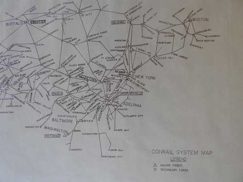 (6) 1970's Conrail Systems Railroad Employee Engineer Drawing Maps 47"x31" - Picture 6 of 19