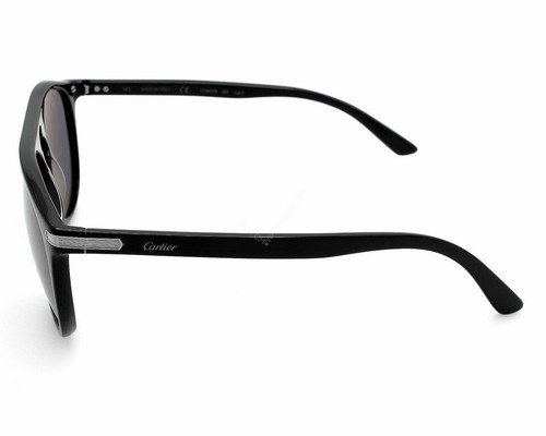 CARTIER Black/Gray Lens 56-145MM Unisex Sunglasses CT0013S 001 - Picture 2 of 4