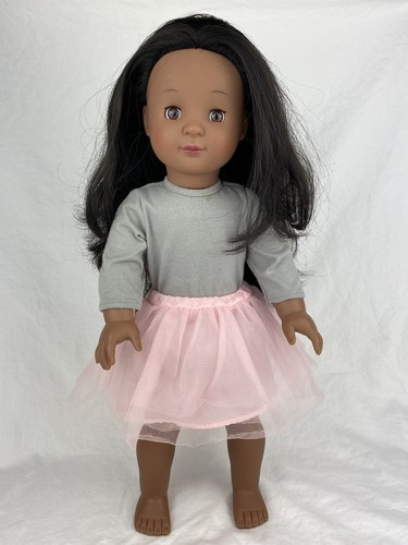 Pottery Barn Kids Gotz 18" Zoey Doll Long Black Hair Brown Eyes Brown Skin