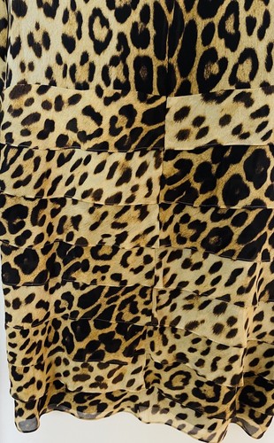 MOSCHINO Cheap & Chic Silk Leopard Print Long Sleeve Tiered Frill Dress AUS10-12 - Picture 6 of 11