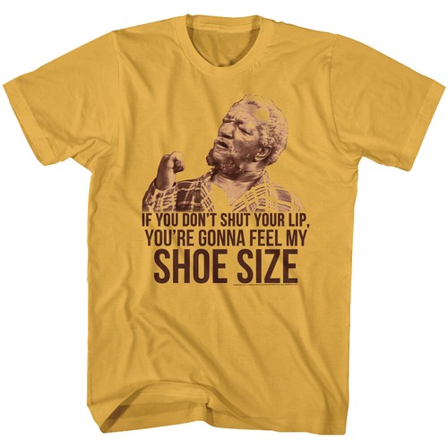 Sanford & Son Funny 70's TV Show You're Gonna Feel My Shoe Size Men's T Shirt - Picture 5 of 5