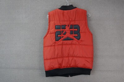 Nike Air Jordan Jumpman Logo Red Full Zip Puffer Vest Youth