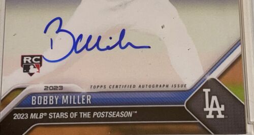RARE BOBBY MILLER /99 ROOKIE ON-CARD AUTO 2023 POSTSEASON TOPPS NOW L.A. DODGERS - Picture 3 of 4