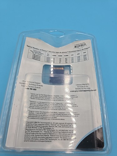 New in Package Polaroid PNY 2GB SD Memory Card Digital - Picture 2 of 2