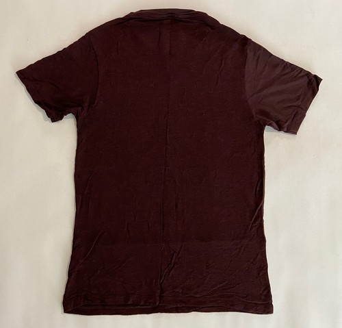 Mens BURTON MENSWEAR Crew Neck Short Sleeve T Shirt UK S in Two-tone Burgundy - Picture 2 of 7