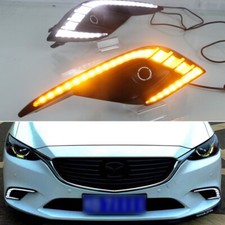 Chrome High Power L Shape DRL LED Daytime Running Lights x2 For Mazda 2016